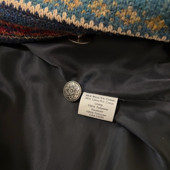 Icelandic Design Wool Cardigan Sweater Floral Buttons Women's Size L - Picture 4 of 7